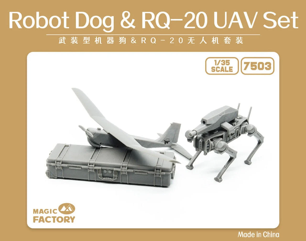 Magic Factory 1/35 Factory Armed Robot Dog & RQ-20 UAV Model Kit