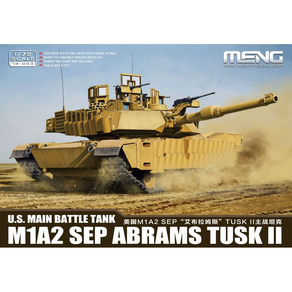 Meng Models 1/72 US M1A2 SEP Abrams Tusk II Main Battle Tank
