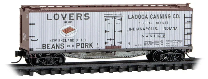 Micro Trains Line N Scale Ladoga Canning - Lovers Brand 40' Double-Sheathed Wood Reefer NWX #14245