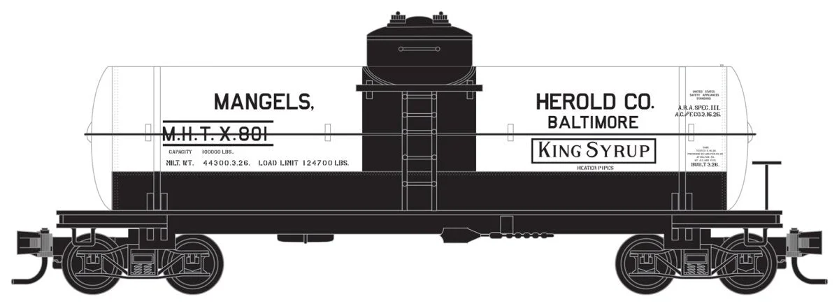 Micro Trains Line N Mangels, Herold Co. Single Dome Tank Car Sweet Liquid Series #12 RD# MHTX 801
