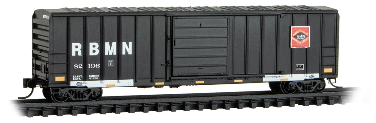 Micro Trains Line N Reading, Blue Mountain & Northern 50' Rib Side Boxcar RD# 82196