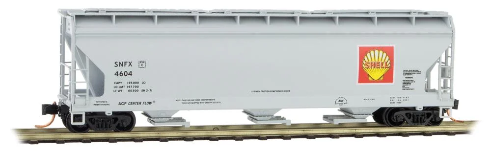 Micro Trains Line N Shell Oil Covered Hopper with Elongated Hatches RD# SNFX 4604