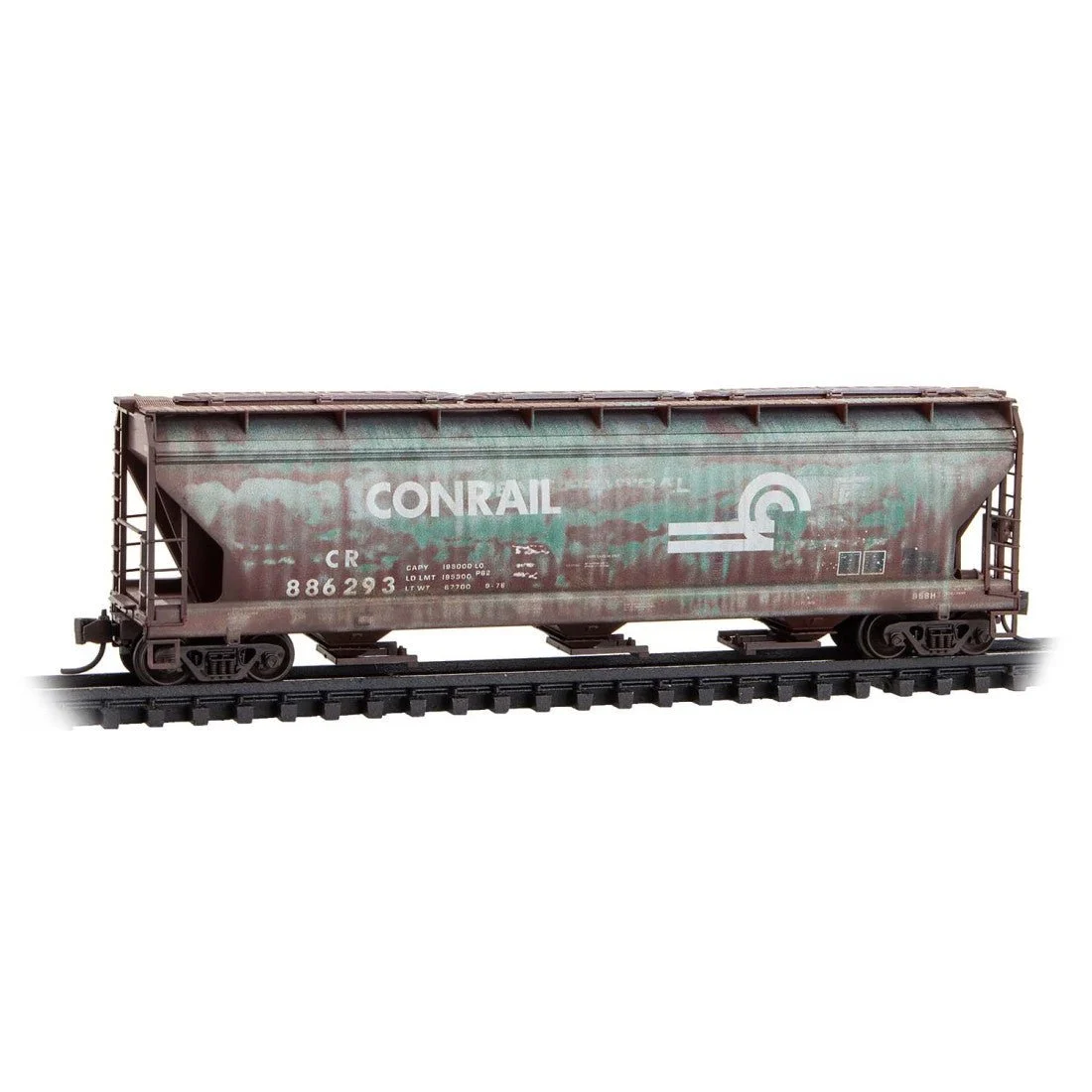 Micro Trains N Conrail ex-Penn Central ex-NYC 2-Bay Covered Hopper RD# 886293 - 09444960