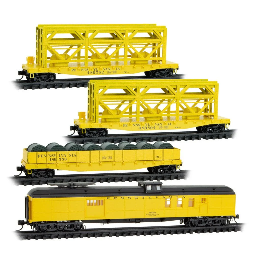 Micro Trains N Pennsylvania RailRoad MOW 4-Pack RD# 489782, 489804, 489558, 495204| 98302277