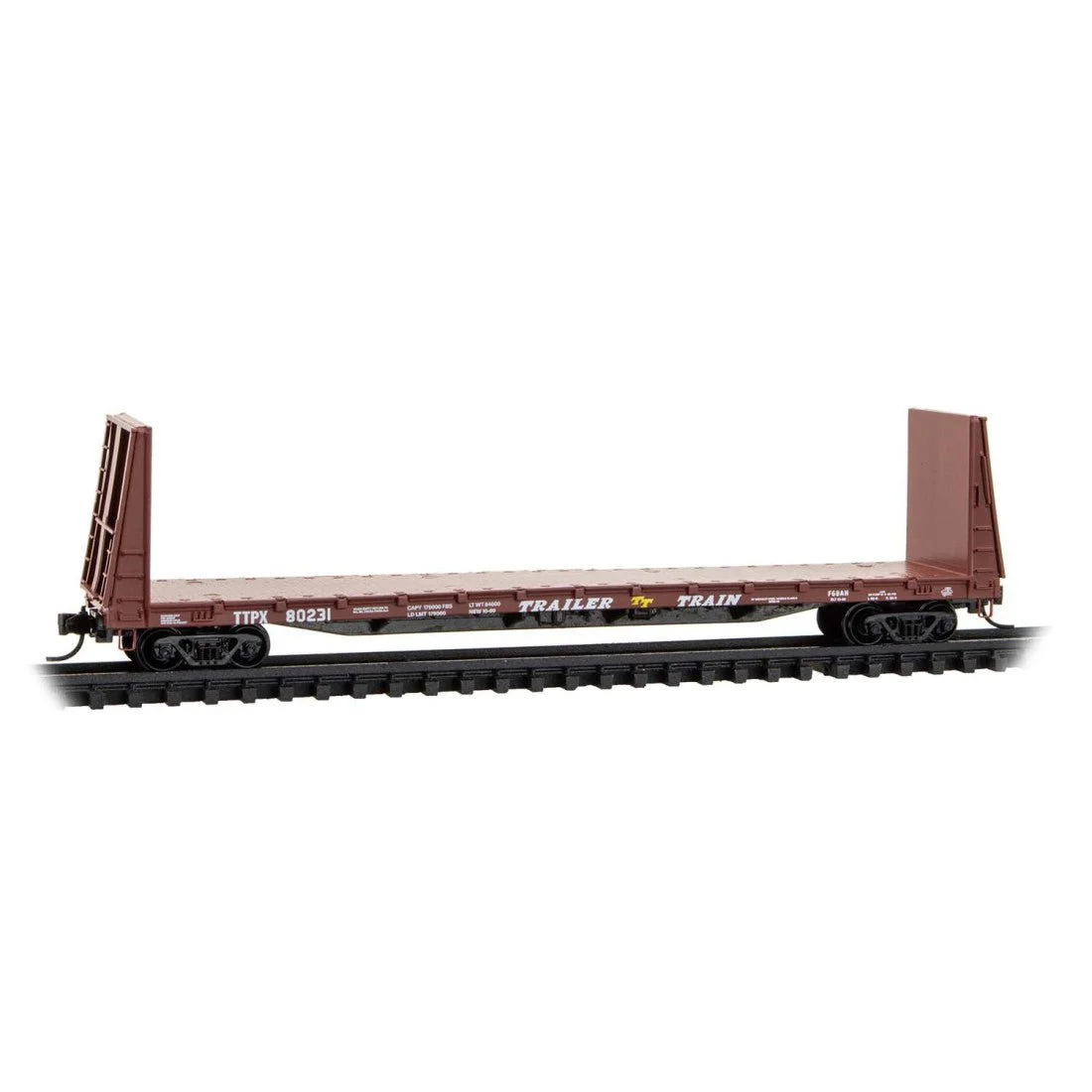 Micro Trains N TTX 61' Bulkhead Flatcar RD# 80231 - 05400480