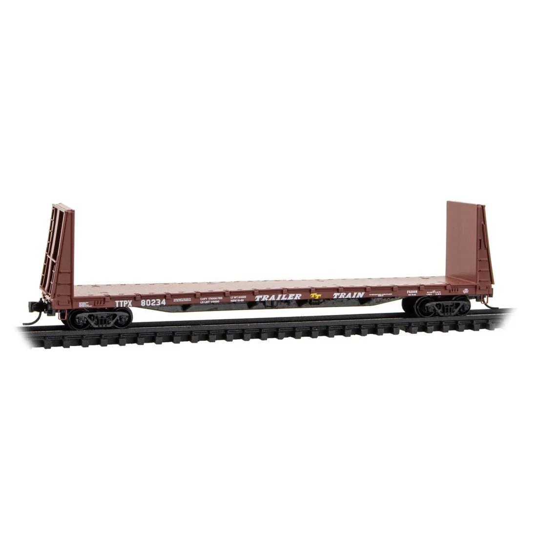 Micro Trains N TTX 61' Bulkhead Flatcar RD# 80234 - 05400481