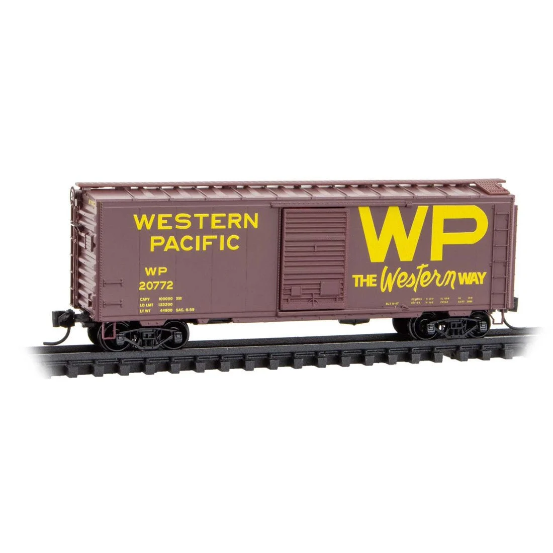 Micro Trains N Western Pacific 40' Standard Boxcar RD# 20772 - 02000518