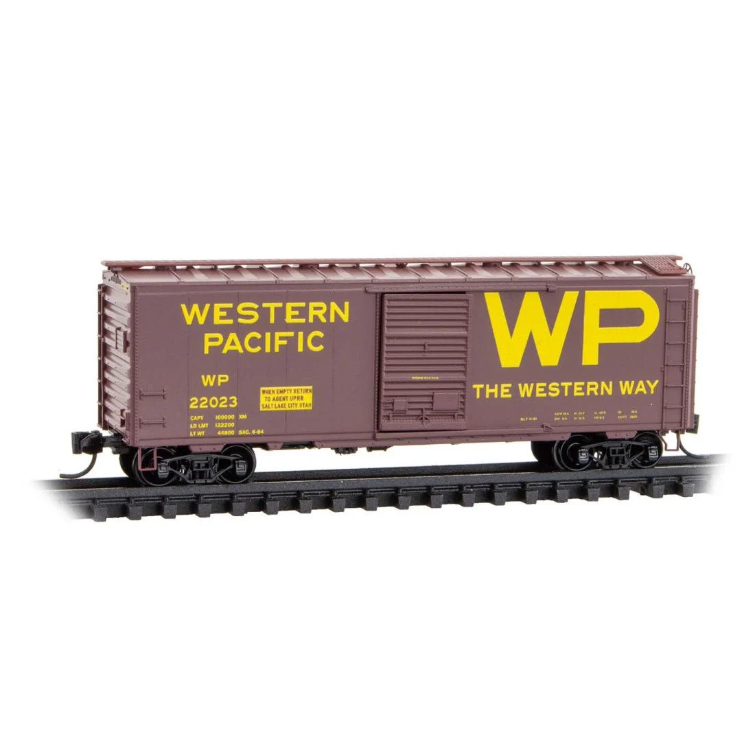 Micro Trains N Western Pacific 40' Standard Boxcar RD# 22023 - 02000517