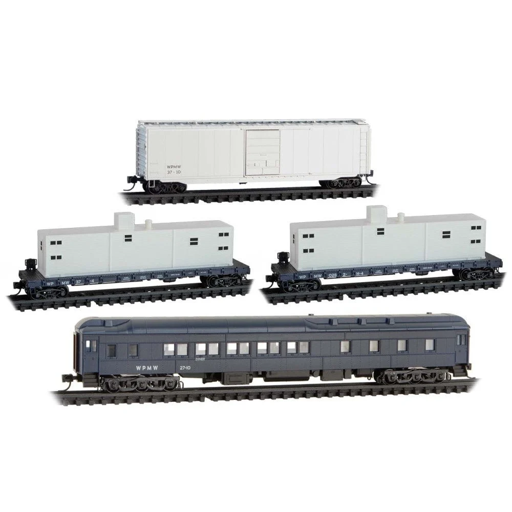 Micro Trains N Western Pacific MOW 4-Pack RD# 37-10, 0282-H-4, 37-4, 27-10 | 98302275