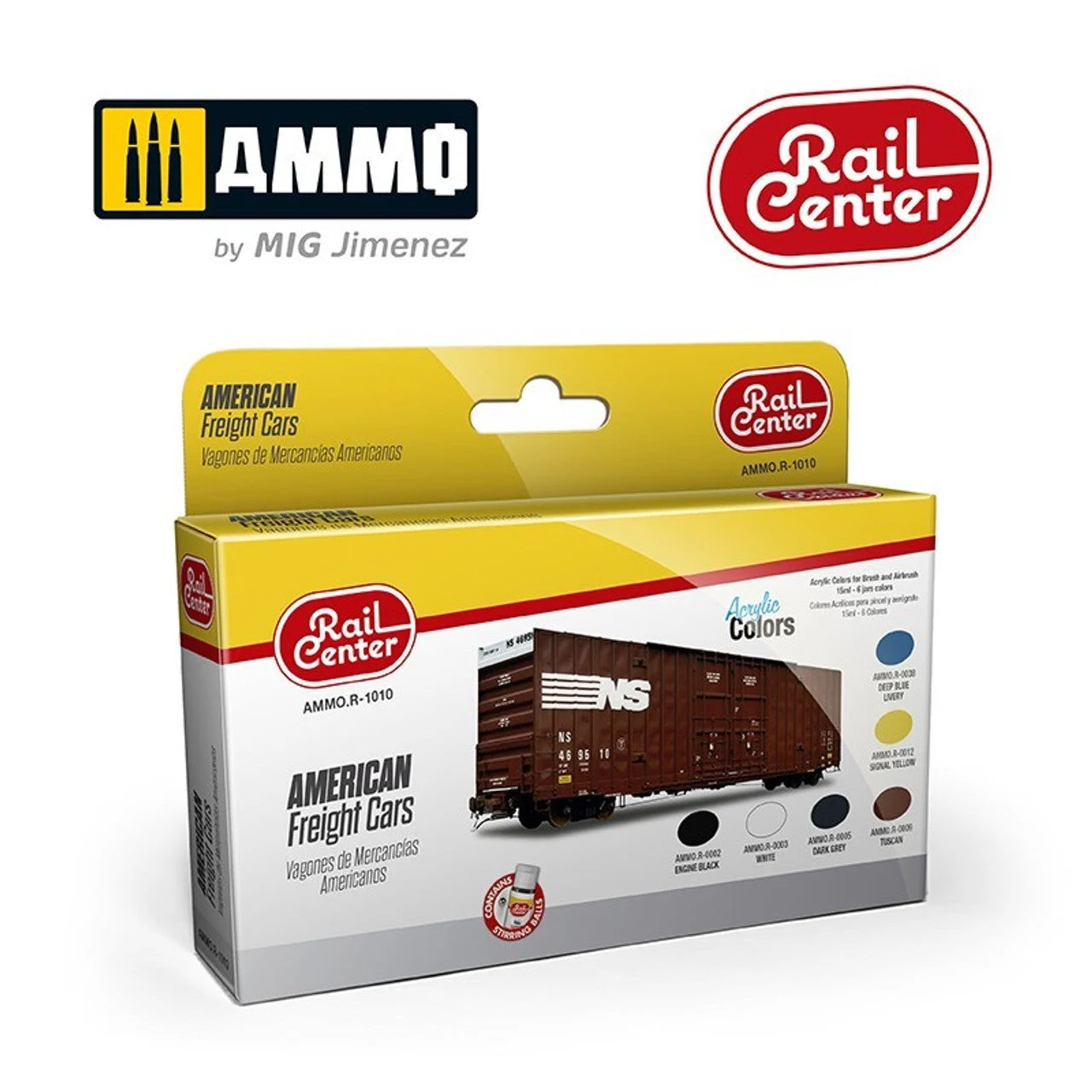 Ammo Mig Rail Center American Freight Cars Set - Ammo Mig Jimenez