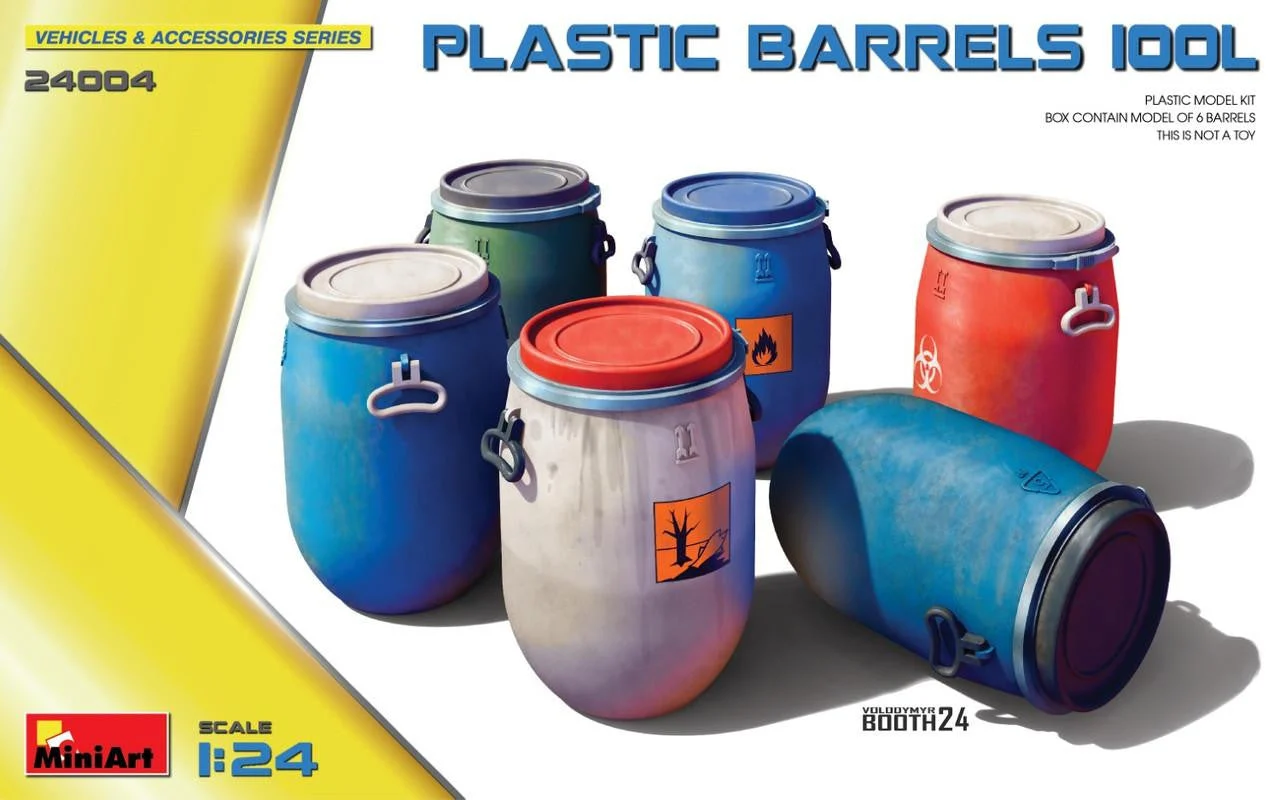 Miniart 1/24 Miniart PLASTIC BARRELS 100L