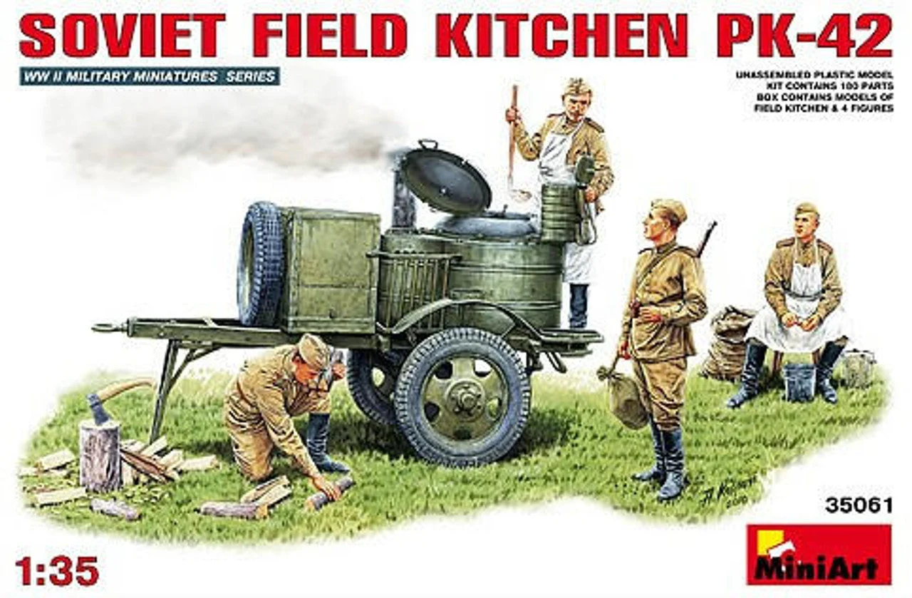 Miniart 1/35 Miniart KP42 Soviet Field Kitchen w/4 Crew