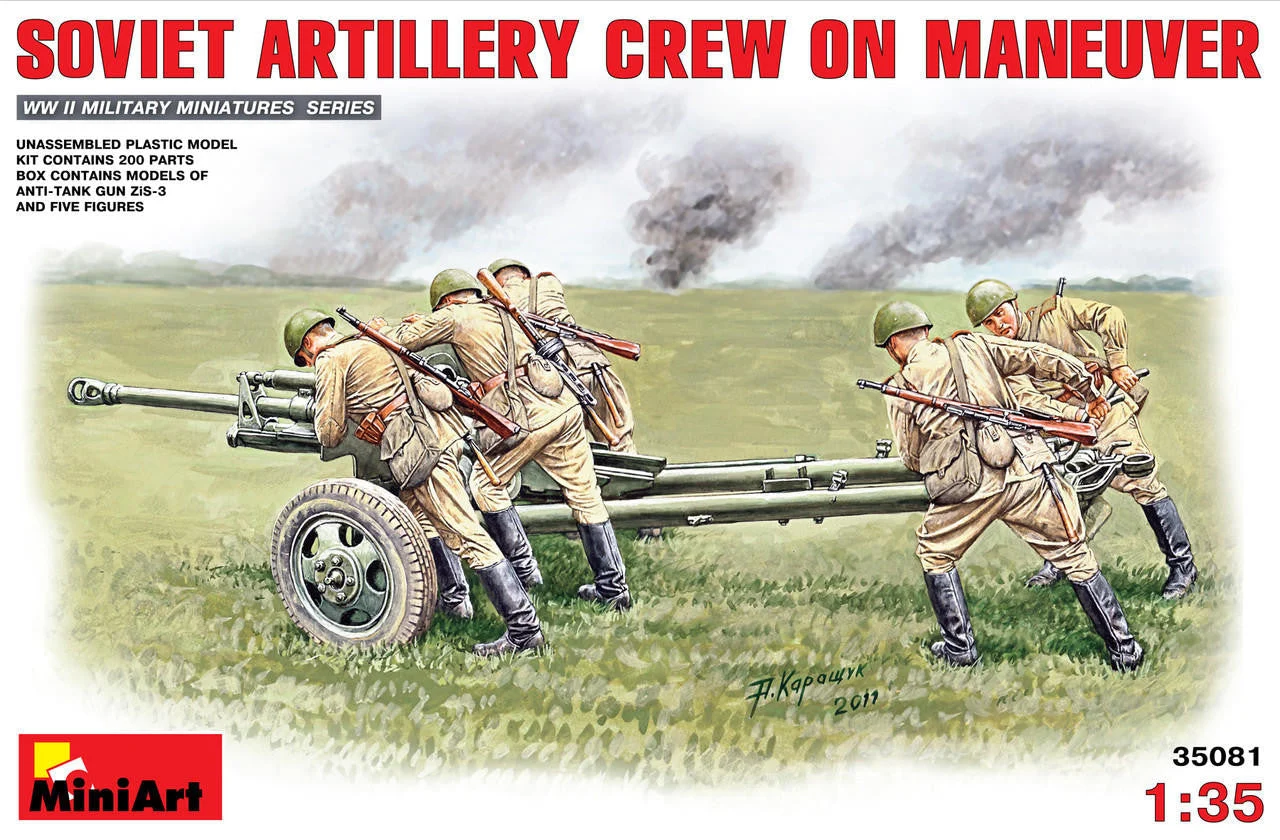 Miniart 1/35 Miniart Soviet Artillery Crew on Maneuver