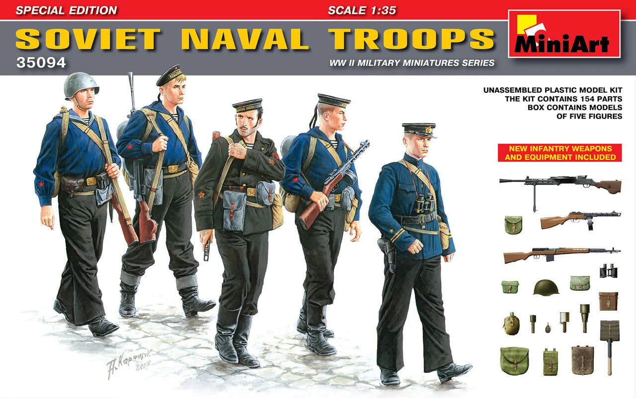 Miniart 1/35 Soviet Naval Troops (x5 Figure Set)