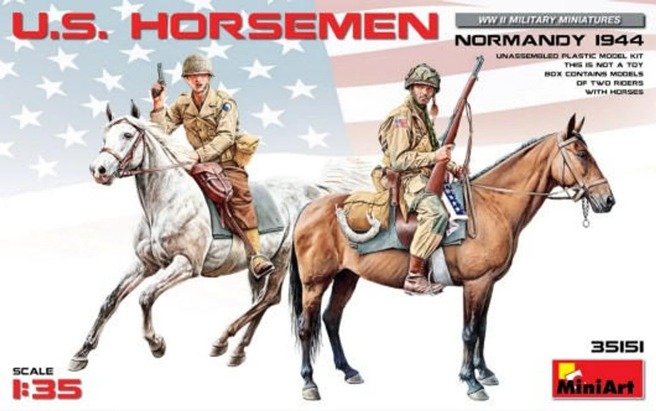 Miniart 1/35 US Horsemen Normandy 1944 (2 Mtd)