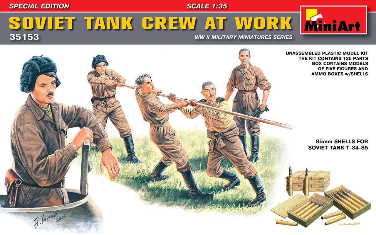 Miniart 1/35 Soviet Tank Crew at Work (x5 Figure Set)