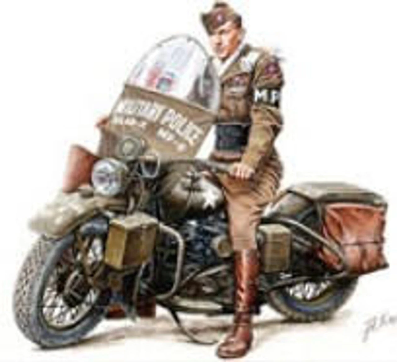 Miniart 1/35 US Military Policeman w/Motorcycle