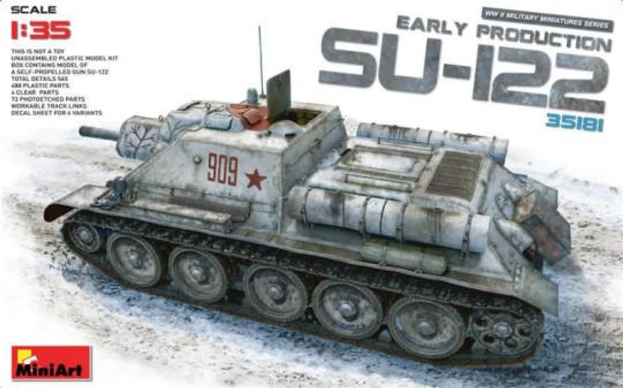 Miniart 1/35 Miniart Soviet Su122 Early Production Self-Propelled Howitzer on T34 Tank Chassis