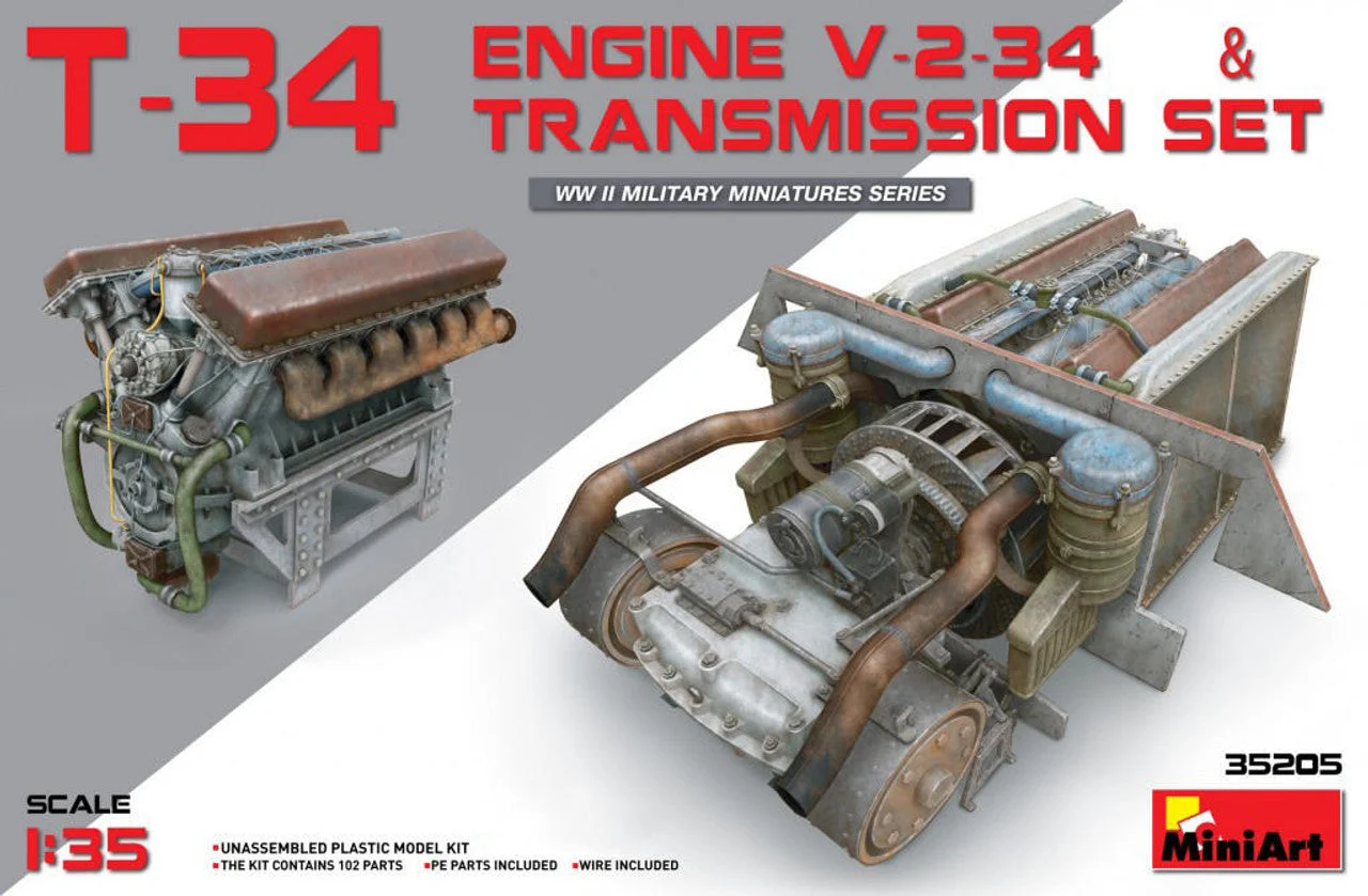 Miniart 1/35 Miniart T-34 Engine(V-2-34) & Transmission Set