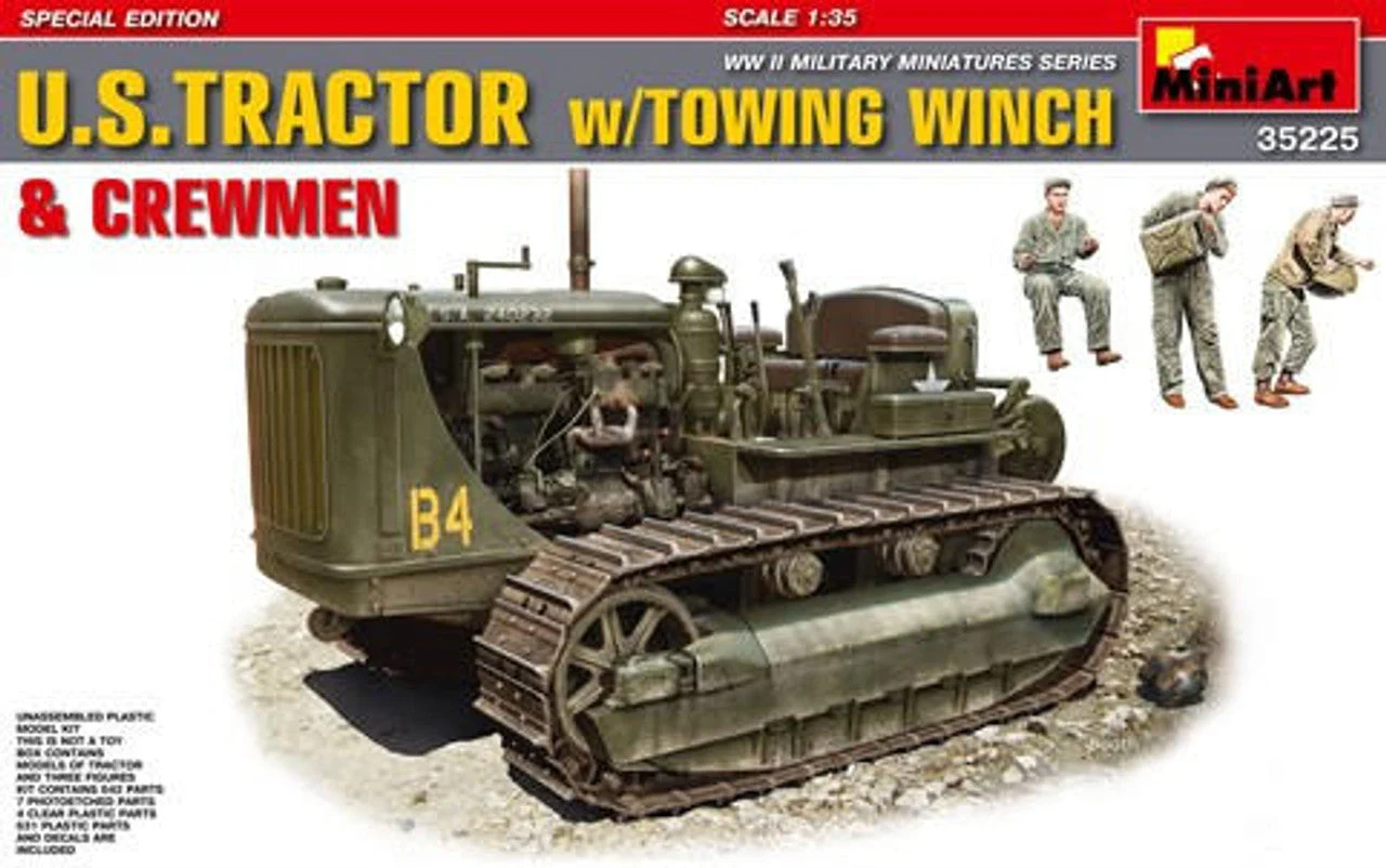 Miniart 1/35 Miniart US Army Tractor w/Towing Winch & 3 Crew (Special Edition)