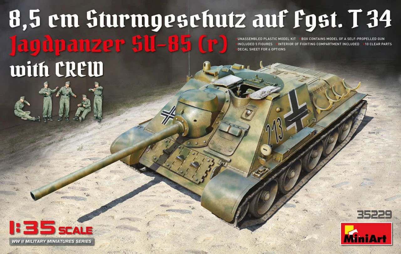 Miniart 1/35 Miniart Jagdpanzer SU-85 ( r ) w/Crew