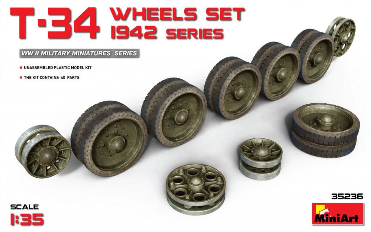 Miniart 1/35 Miniart T-34 Wheels Set. 1942 Series