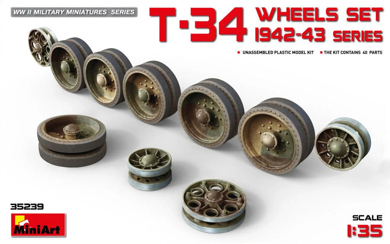 Miniart 1/35 Miniart T-34 Wheels Set. 1942-43 Series