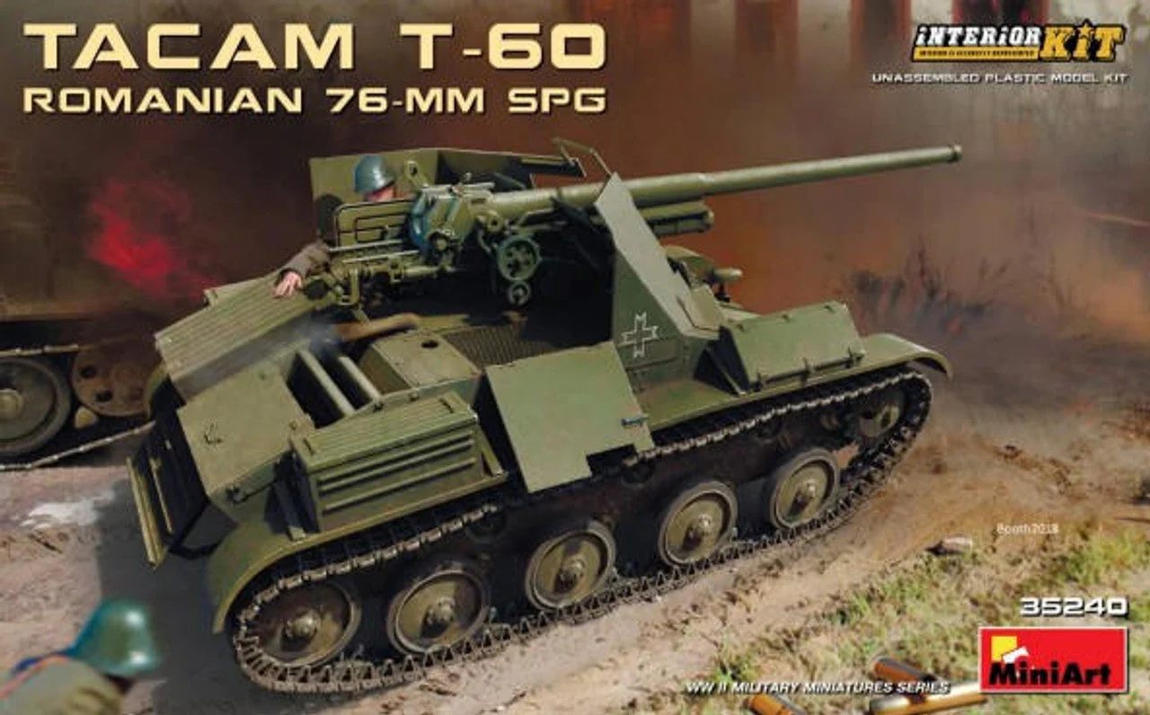 Miniart 1/35 Miniart WWII Romanian Tacam T60 76mm SPG Tank w/Full Interior