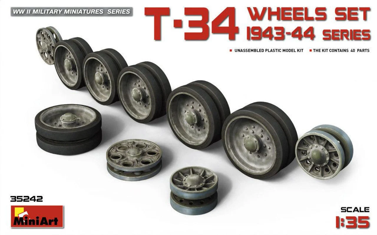 Miniart 1/35 Miniart T-34 Wheels Set. 1943-44 Series