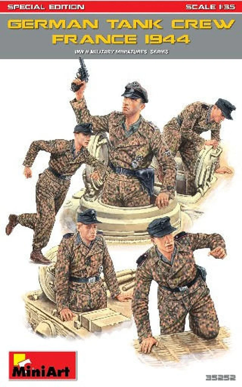 Miniart 1/35 WWII German Tank Crew France 1944 (5) w/Weapons & Equipment (Special Edition)