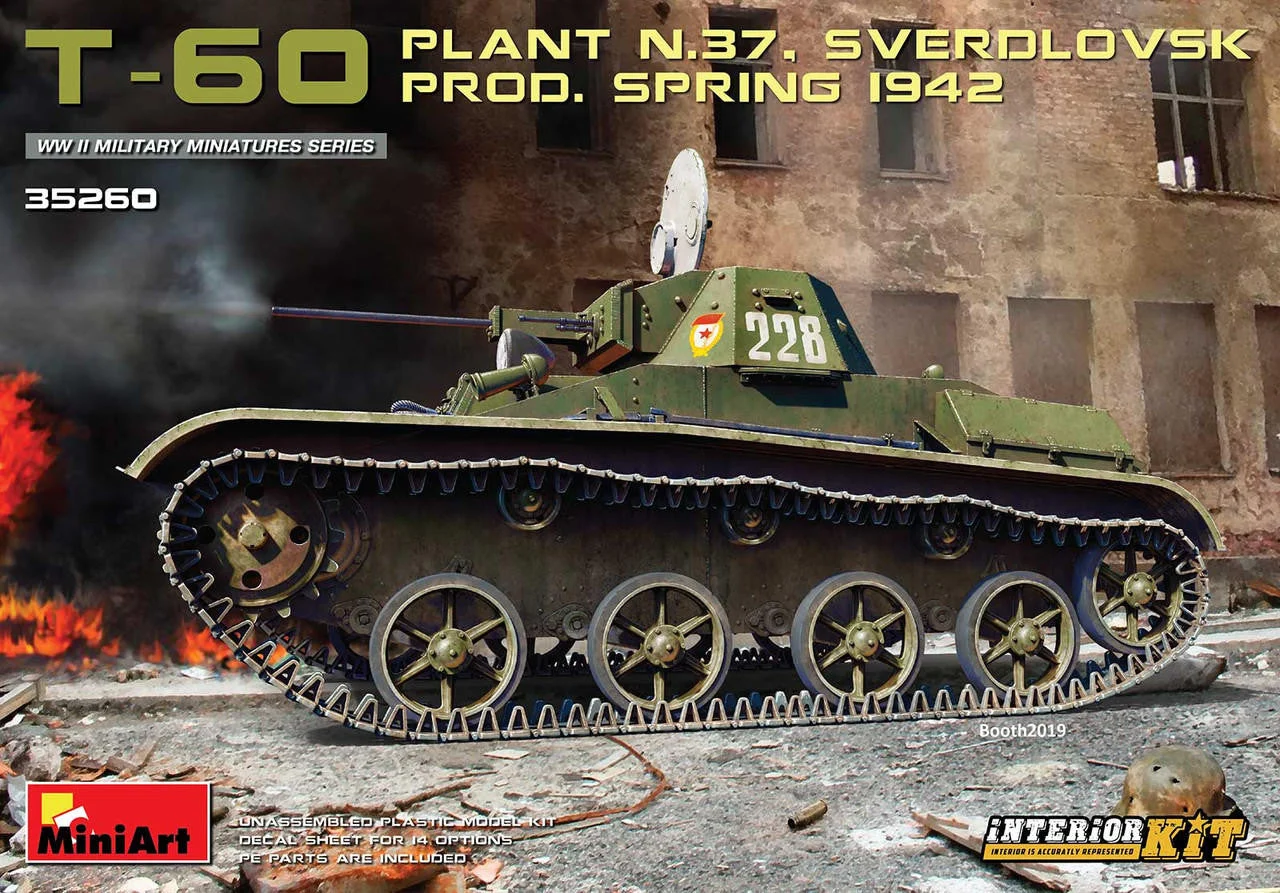 Miniart 1/35 Miniart T-60 Plant N.37 Sverdlovsk Prod Spring 1942 w/Interior