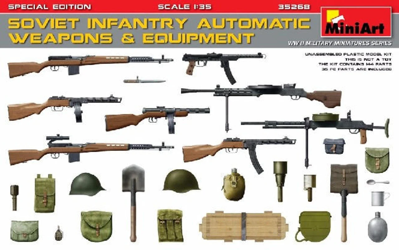 Miniart 1/35 Miniart WWII Soviet Infantry Automatic Weapons & Equipment (Special Edition)