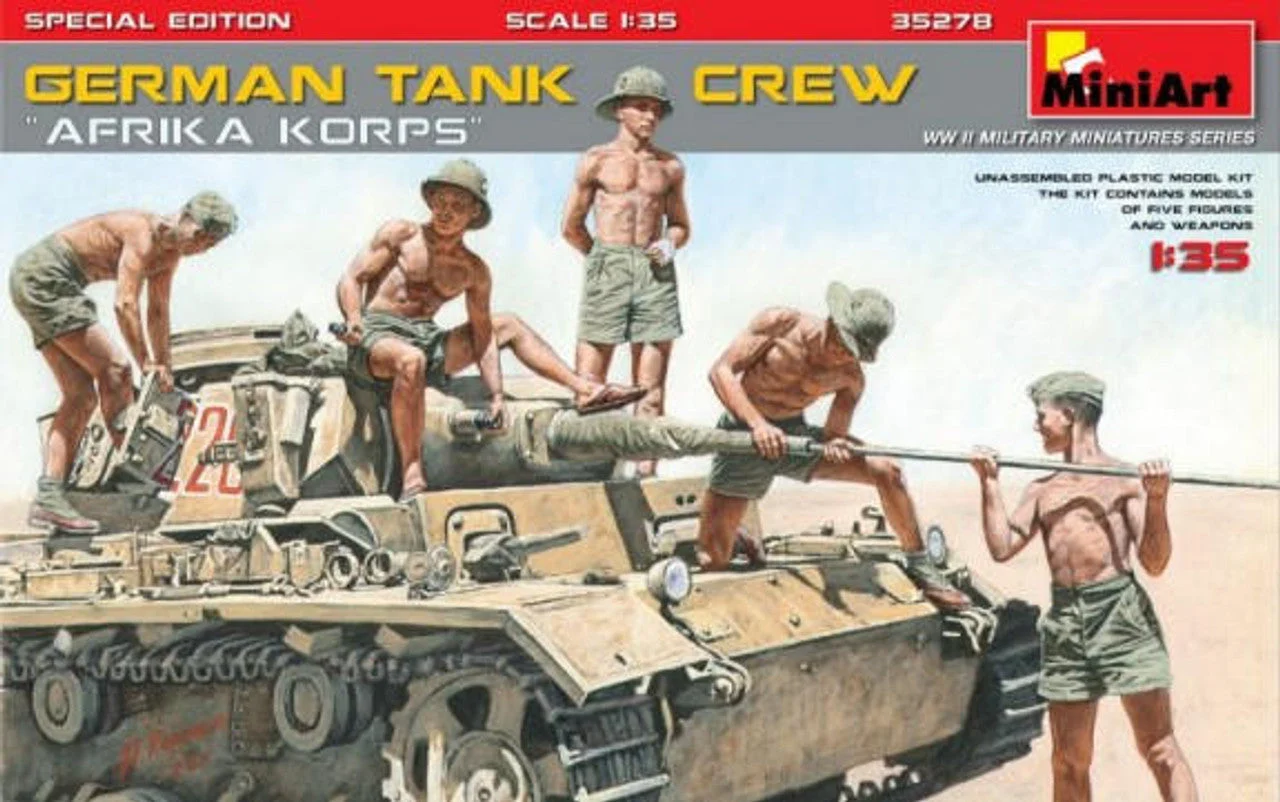Miniart 1/35 WWII German Tank Crew Afrika Korps (5) w/Weapons (Special Edition)