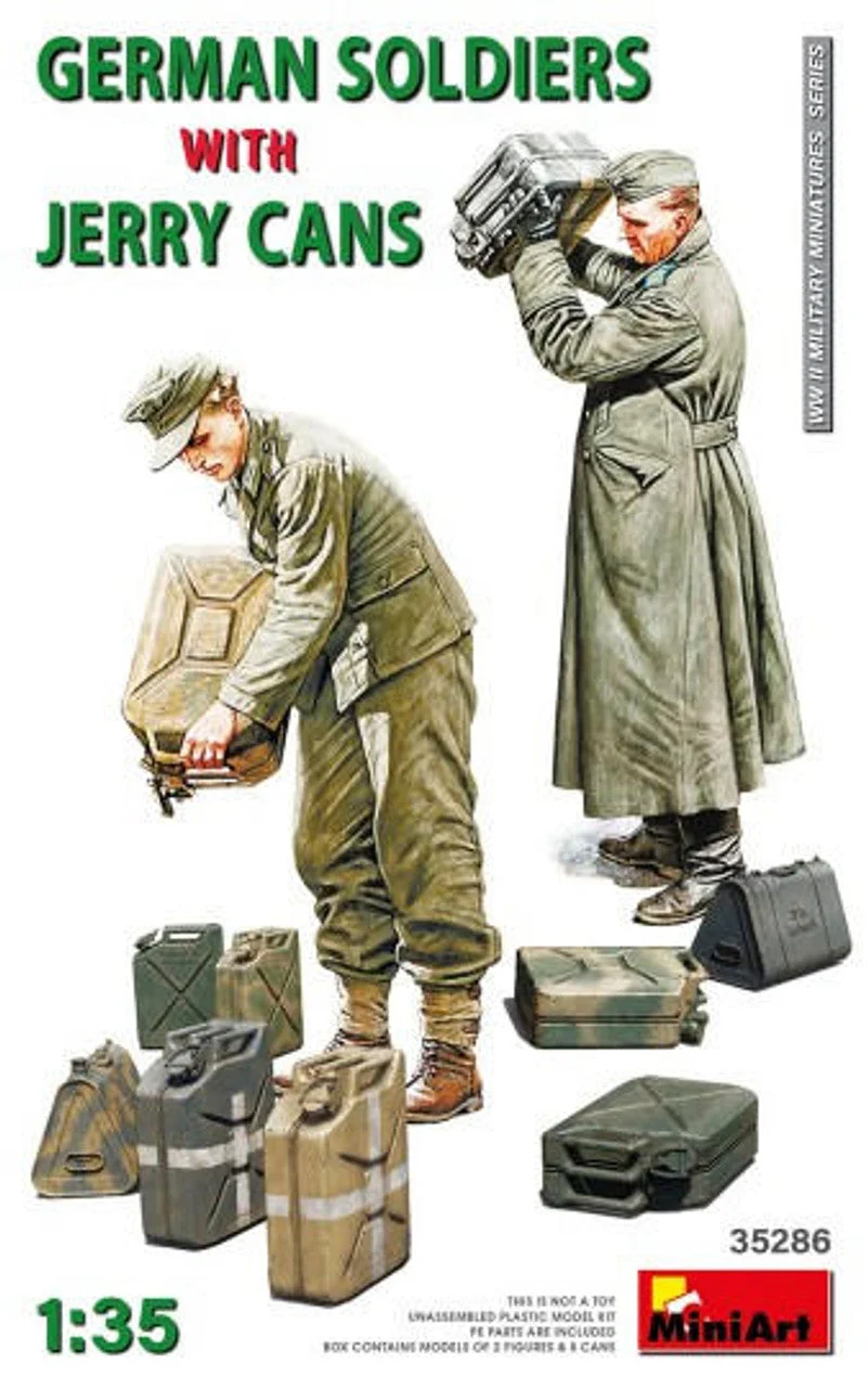 Miniart 1/35 German Soldiers (2) w/8 Jerry Cans