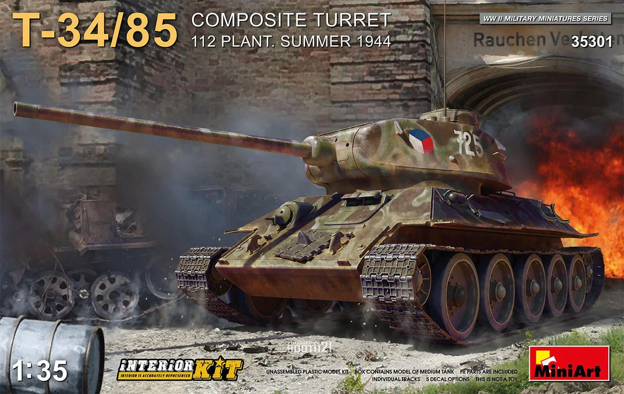 Miniart 1/35 Miniart T-34-85 Composite Turret. 112 Plant. Summer 1944 Interior Kit