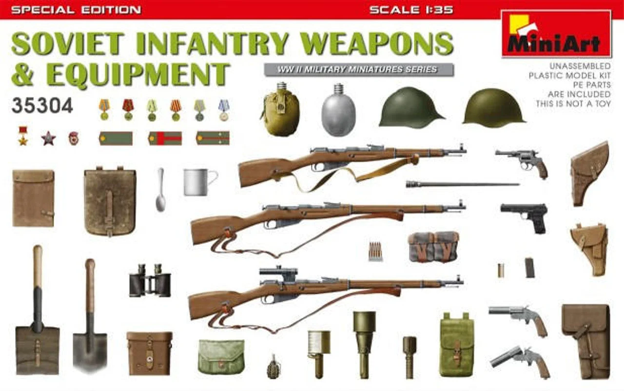 Miniart 1/35 WWII Soviet Infantry Weapons & Equipment (Special Edition)
