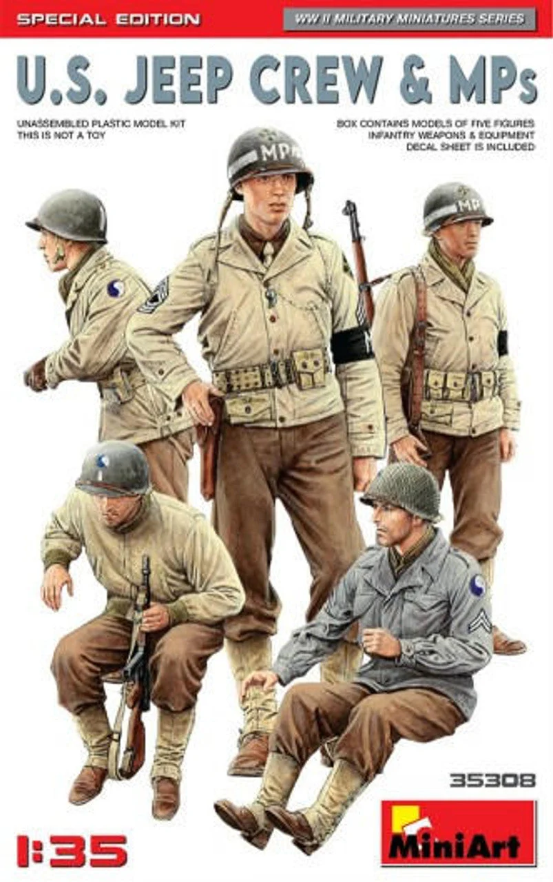 Miniart 1/35 Miniart US Jeep Crew & MP's (5) (Special Edition)