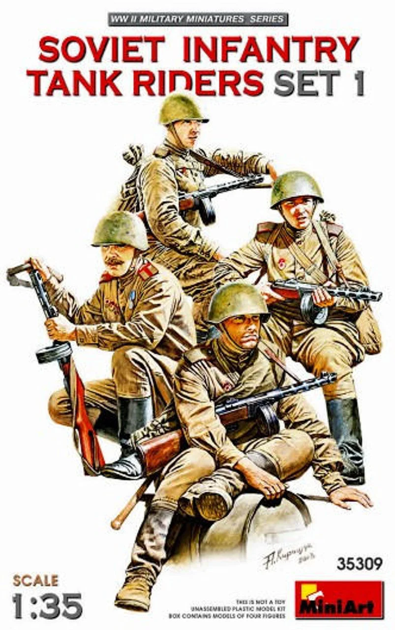 Miniart 1/35 WWII Soviet Infantry Tank Riders Set 1 (4)