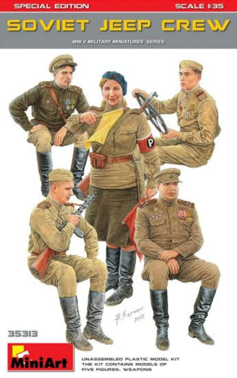 Miniart 1/35 Soviet Jeep Crew (5) (Special Edition)