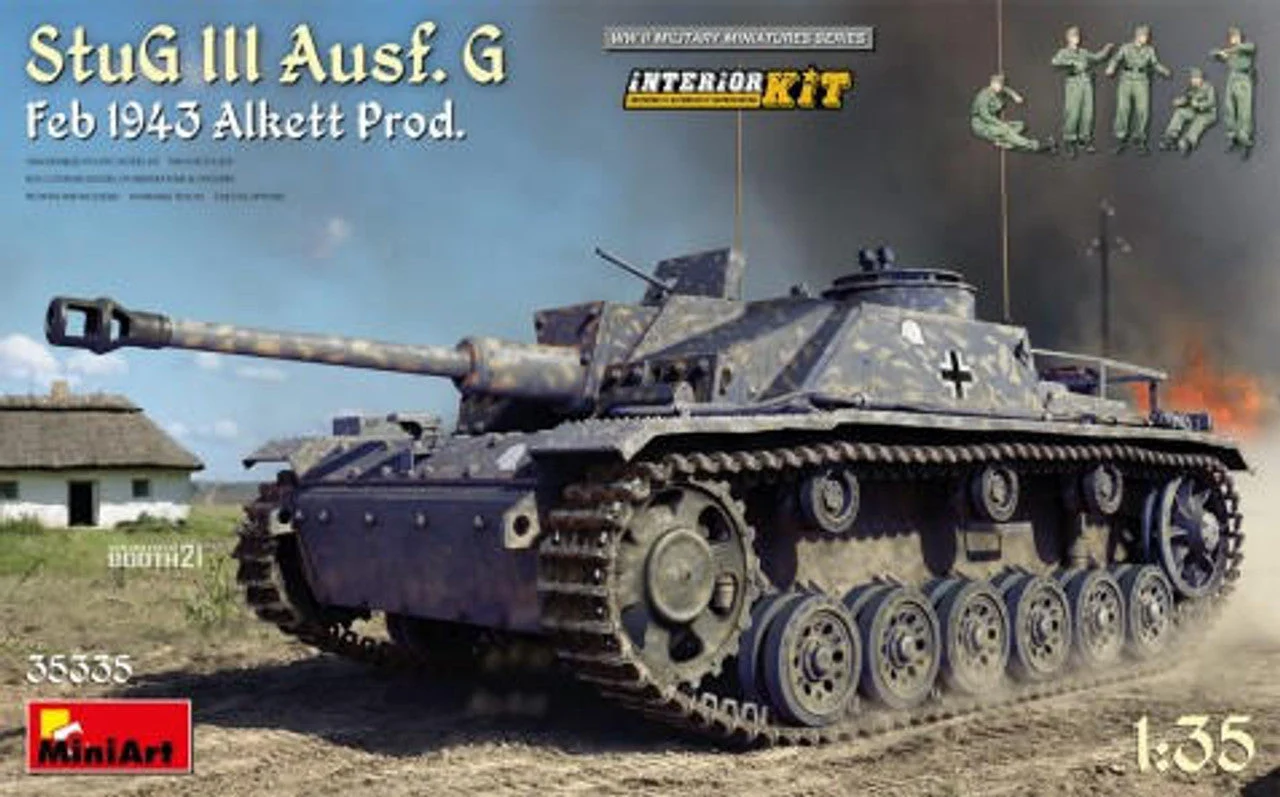 Miniart 1/35 Miniart StuG III Ausf G Alkett Production Tank w/5 Crew & Full Interior Feb 1943