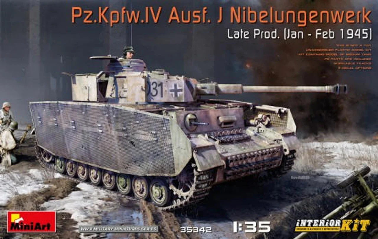 Miniart 1/35 Miniart WWII PzKpfw IV Ausf J Nibelungenwerk Late Production Tank w/Full Interior