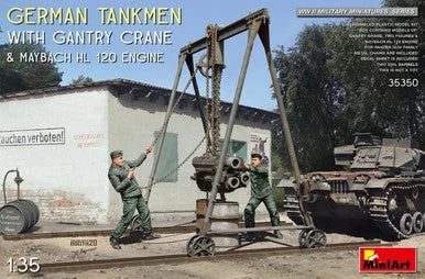 1/35 Miniart German Tankmen with Gantry Crane & Maybach HL 120 Engine
