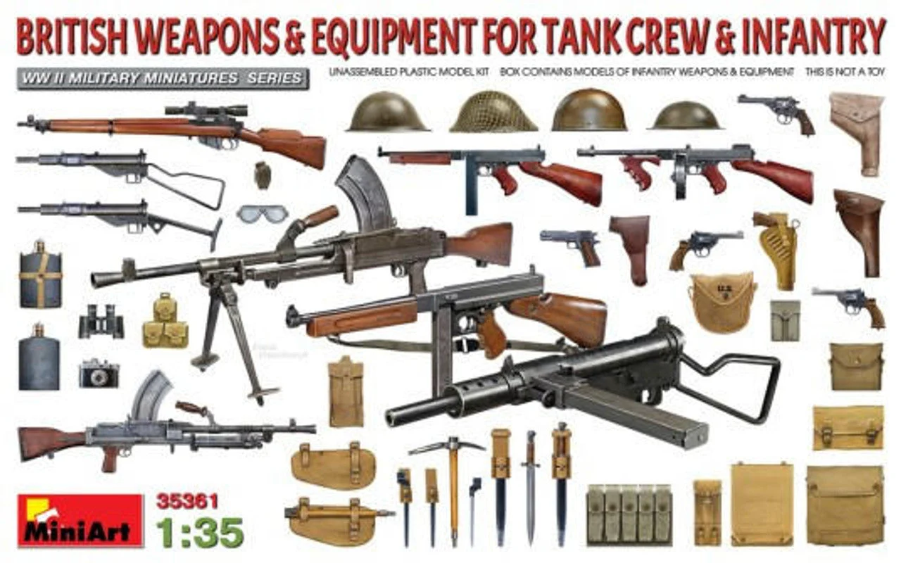 Miniart 1/35 WWII British Tank Crew & Infantry Weapons & Equipment