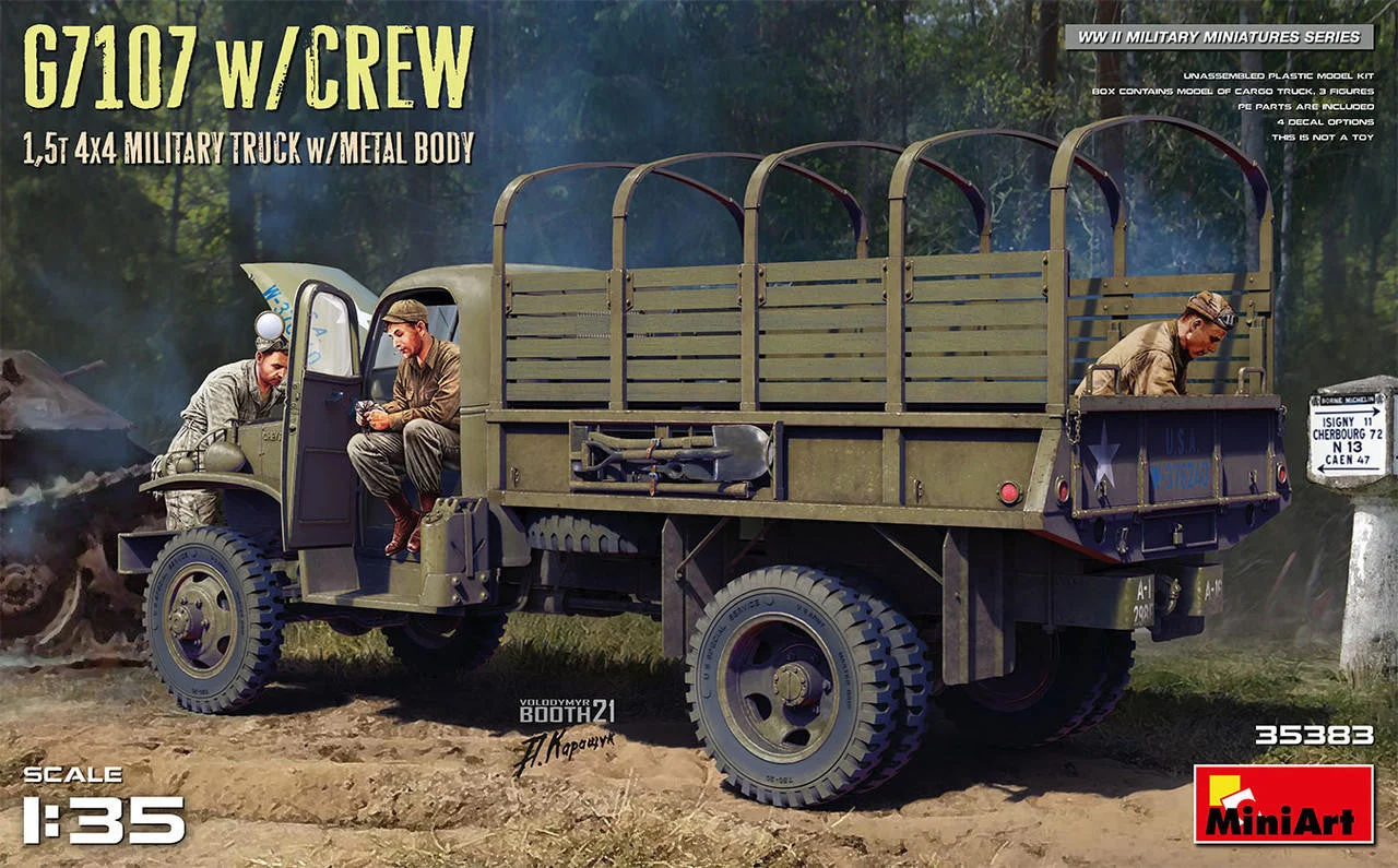 Miniart 1/35 Miniart G7107 4x4 1.5T Cargo Truck w/Metal Body & Crew