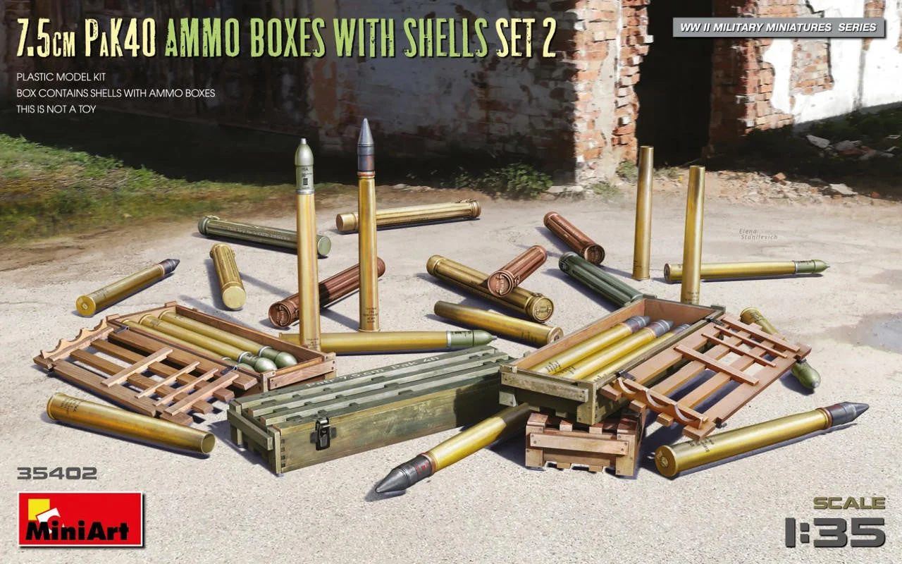Miniart 1/35 Miniart 7.5cm PaK40 Ammo Boxes w/Shells Set 2