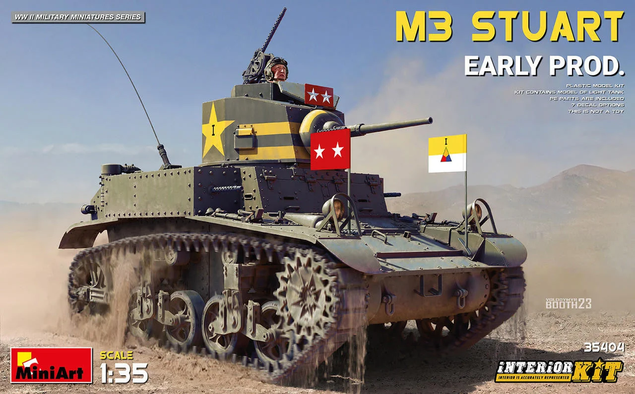 Miniart 1/35 Miniart M3 Stuart (Early Production) w/ Interior Plastic Model Kit