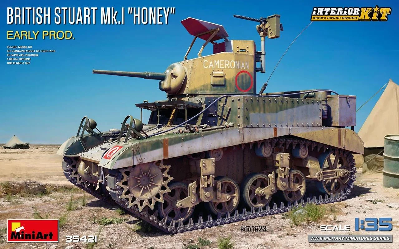 Miniart 1/35 Miniart British Stuart Mk.I Honey (Early) w/ Interior Kit Plastic Model Kit