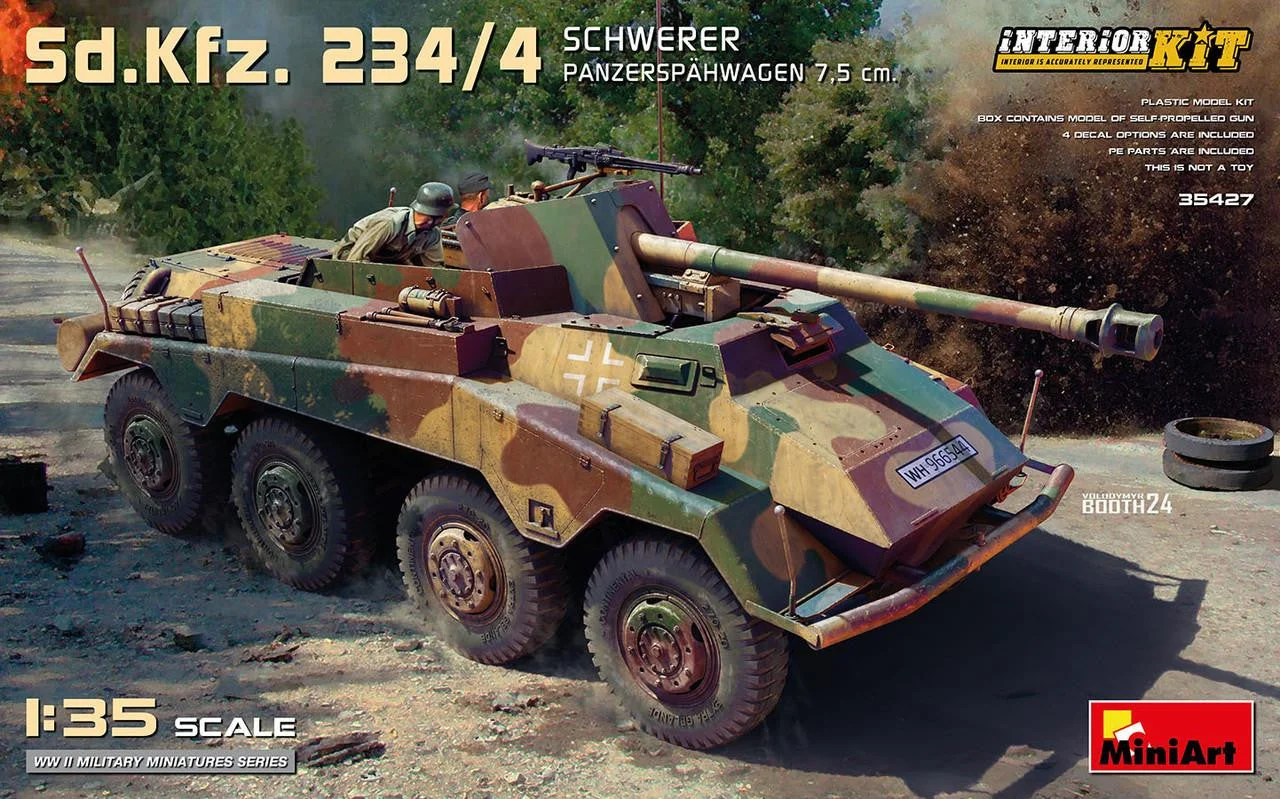 Miniart 1/35 Miniart Sd.Kfz. 234/4 SCHWERER PANZERSPAHWAGEN 7.5 cm INTERIOR KIT