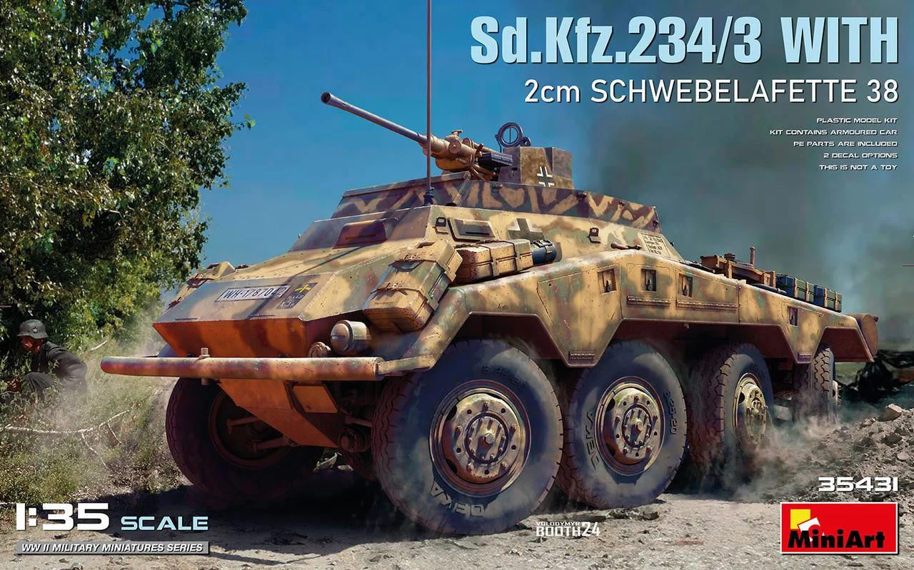 Miniart 1/35 Sd.Kfz.234/3 WITH 2cm SCHWEBELAFETTE 38 Plastic Model Kit