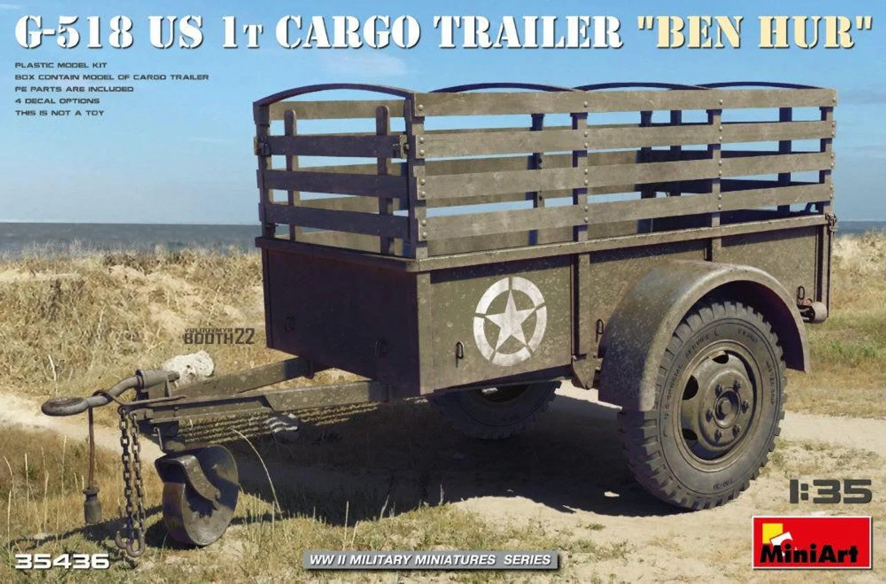 Miniart 1/35 Miniart G-518 US 1t Cargo Trailer Ben Hur